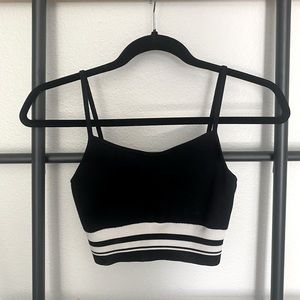 Aritzia Babaton Black and White Striped Knit Tank